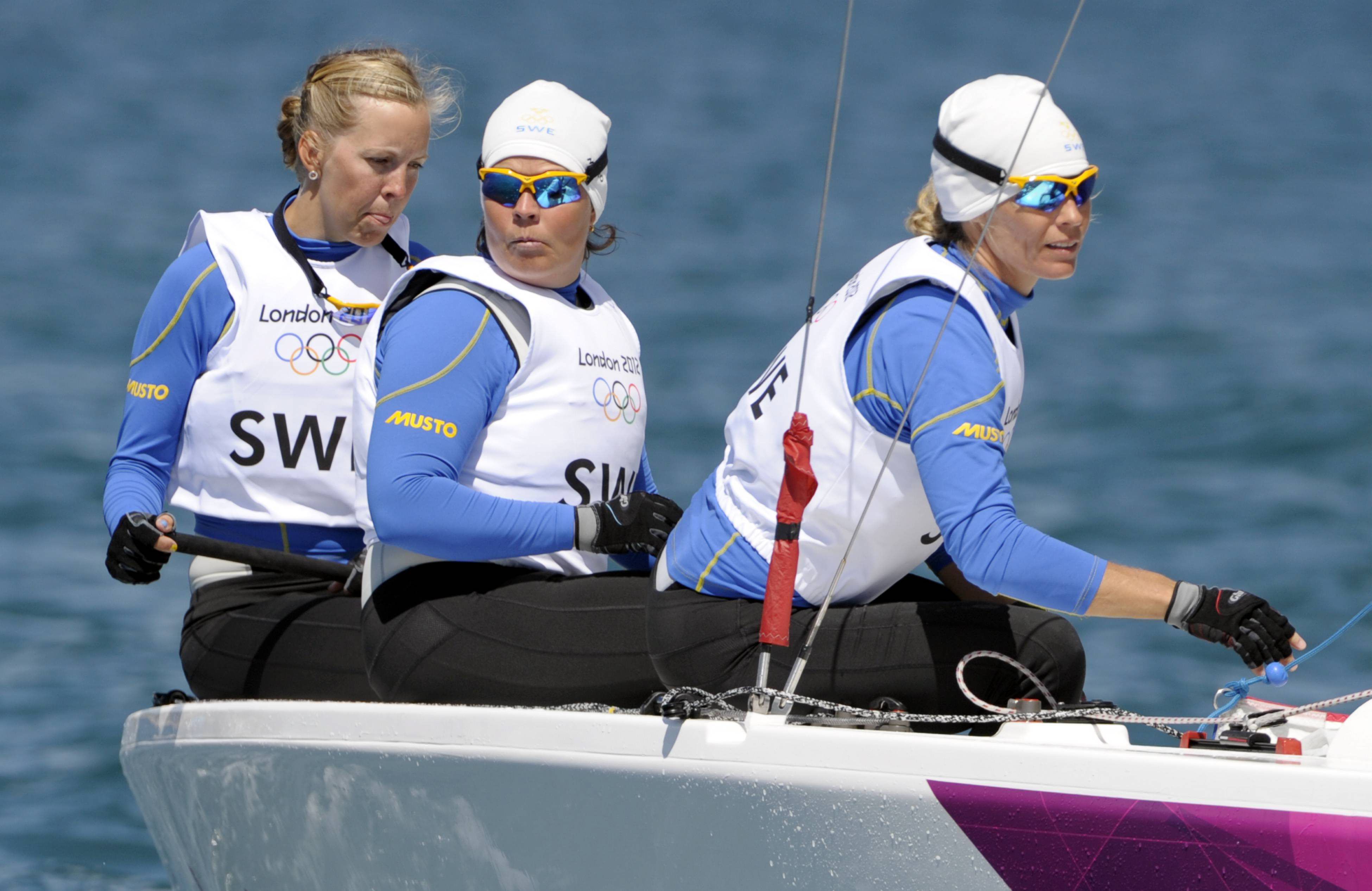 Anna Östling, då Kjellberg, (till vänster) var med i OS i London 2012. Arkivbild.