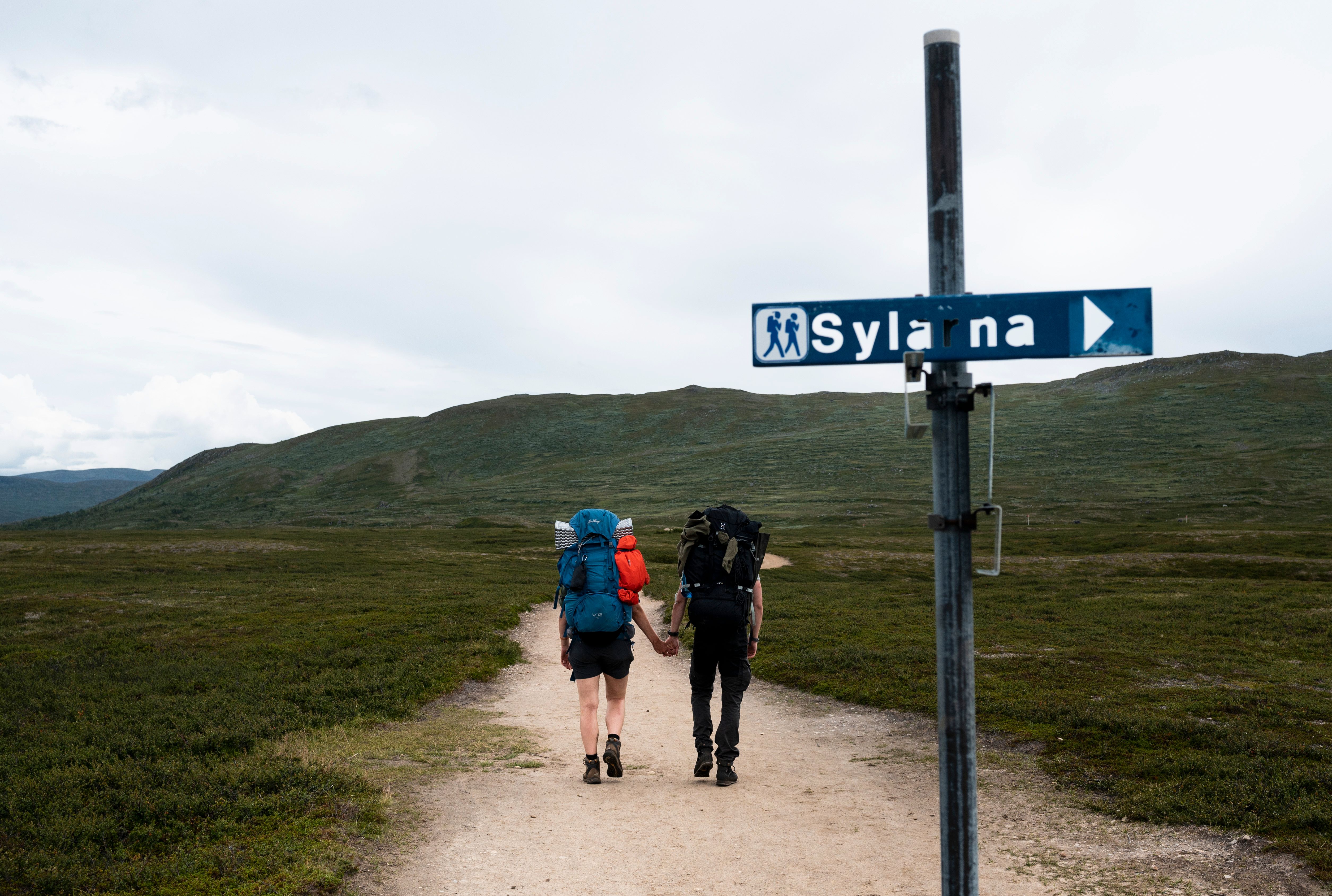 Fjällvandringsled mellan Storulvån och Blåhammaren i Jämtlandsfjällen. Arkivbild.