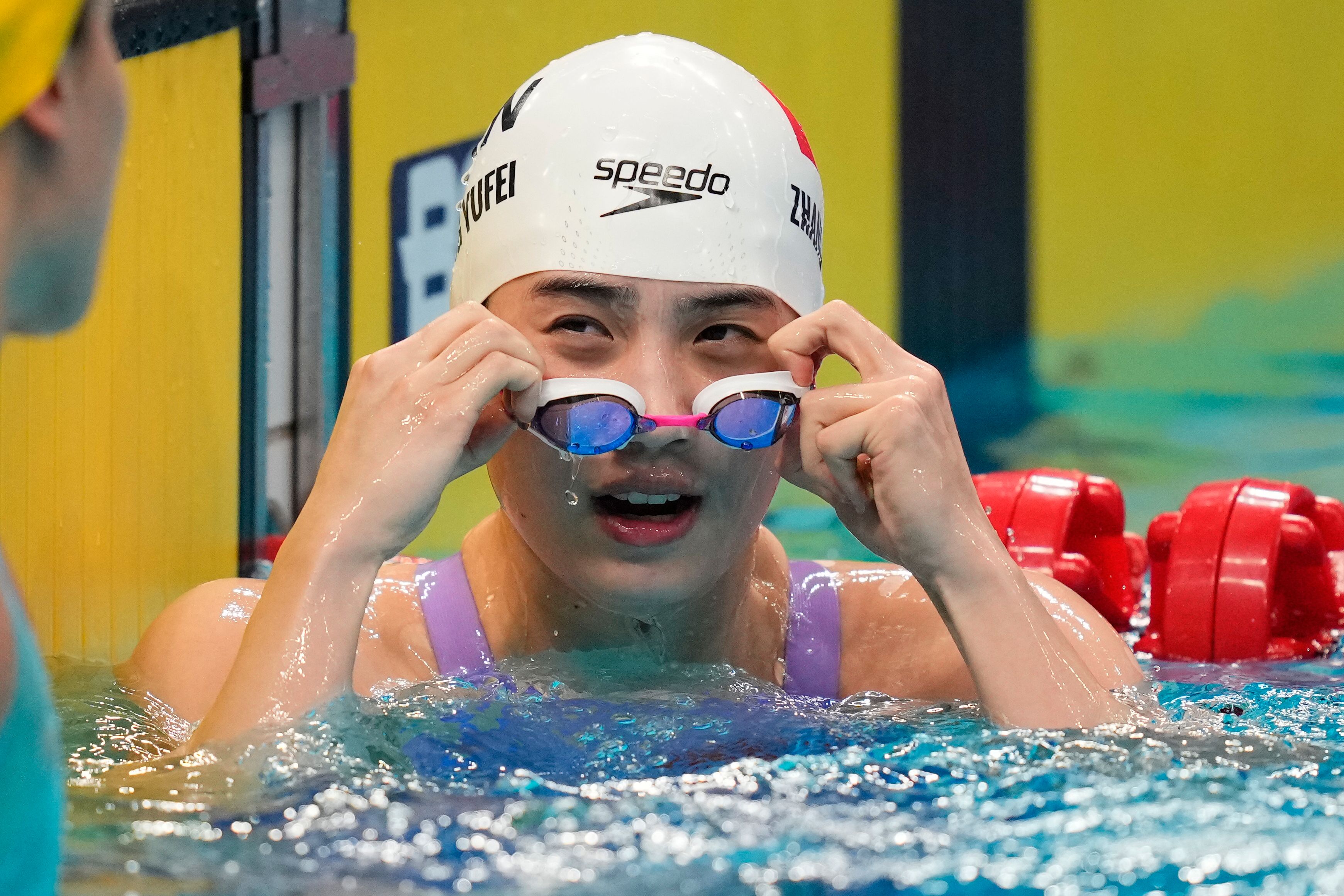 Zhang Yufei var en av de 23 kinesiska simmare som testade positivt i en dopningskontroll före OS i Tokyo 2021. Kina har tagit ut henne och tio andra av de utpekade till OS i Paris. Arkivbild.